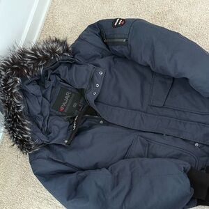 Pajar Dark Blue Men's Puffer with Fur Hood